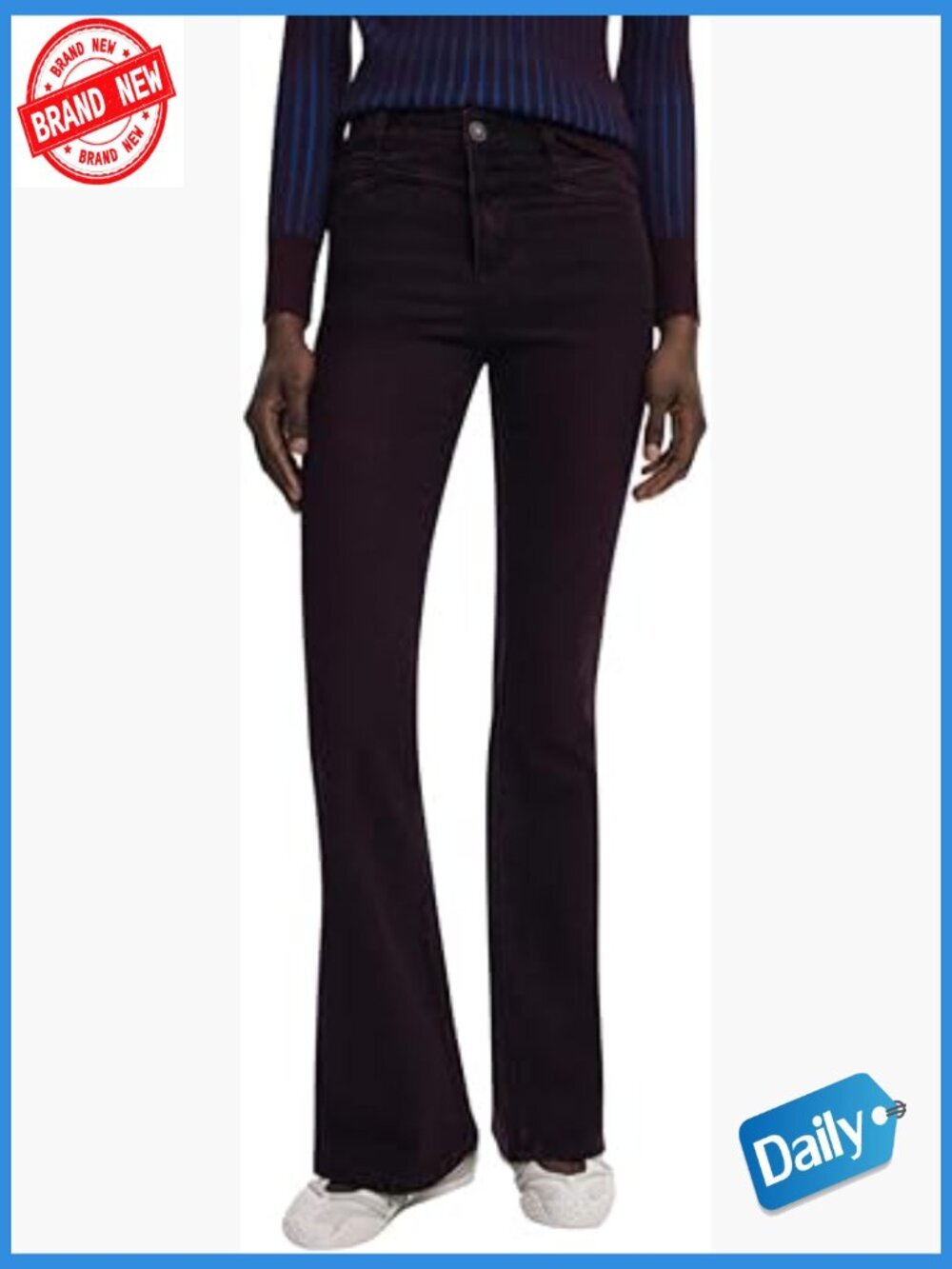 Skinny Mid Rise Jeans with Stretch Cotton Blend Zip Fly